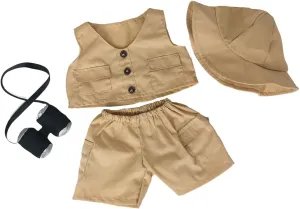 The Bear Factory Teddy Bear Safari Outfit - Fits Most 14"- 18" Stuffed Animals, Adorable 4-Piece Teddy Adventure Set with Vest, Hat, & Binoculars!