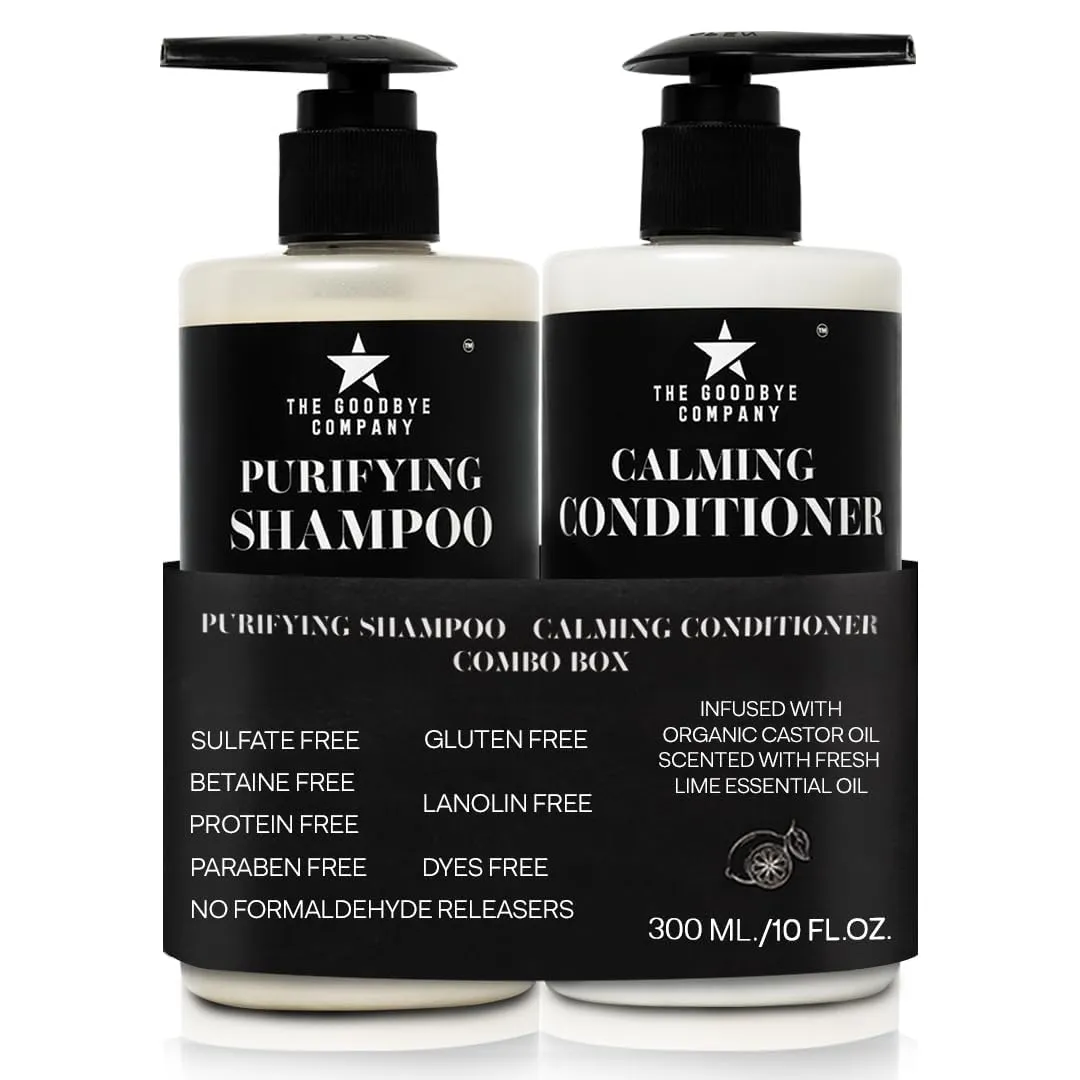 The Goodbye Company Shampoo & Conditioner Set – Sulfate-Free Hair Care with Fresh Lime Scent – Hydrating & Nourishing for Dry, Damaged Hair – 2 x 10oz Bottles