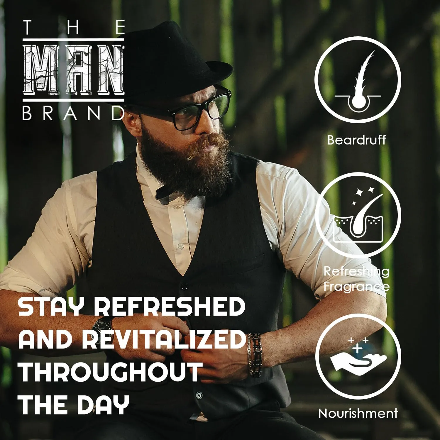 The Man Brand's Beard Pack for Men - Including Natural Beard Oil - Beeswax Based Beard Balm - Beard Conditioner With Aloe Vera Oil - Beard Hemp Wash With Organic Hemp Seeds Oil - Mystery Man