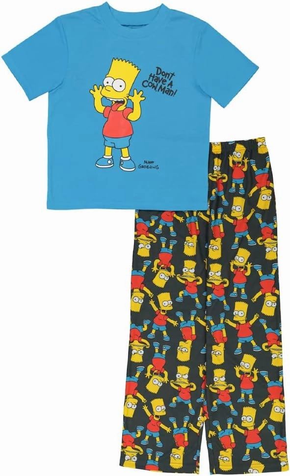 The Simpsons Boys' 2-Piece Loose-fit Pajama Set, Soft & Cute for Kids