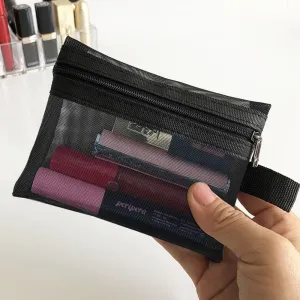 themeisles  Mini Mesh Cosmetic Bag Women Portable Lipstick Bag Makeup Bag One Set Makeup Pouch Toiletry Bag Necessarie Feminina Kosmetyczka