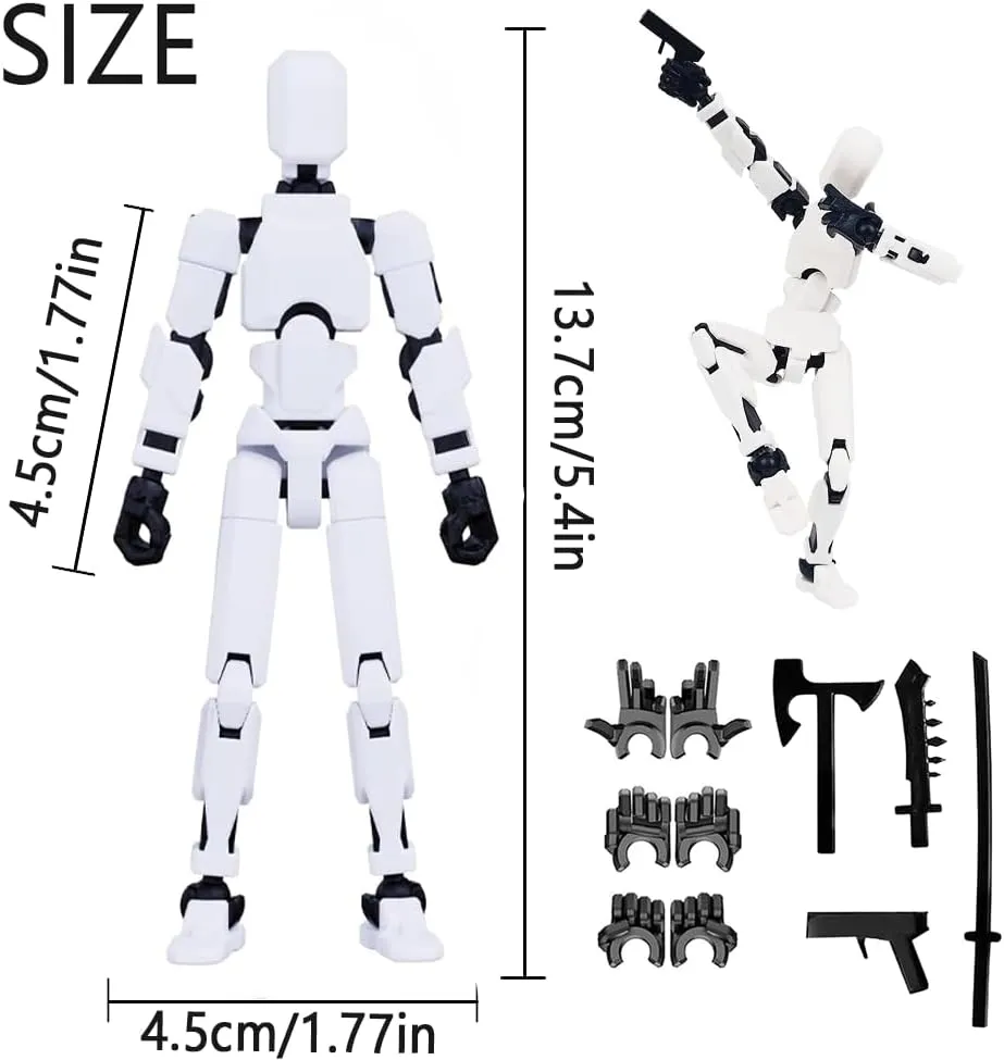 Titan 13 Action Figure, New Robot Action Figure with Multiple Accessories, 3D Printed Multi Jointed Action Figures, Dummy Robot 13 Action Figure Desktop Decorations (9PCS)