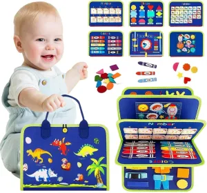 Toddler Busy Board Montessori Toys for 1 2 3 Year Old, Busy Book Sensory Toys for Baby Boys Girls Birthday Gifts, Preschool Learning Activities