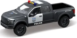 Toddler Toys Police Pickup Truck Toy with Sound and Light Pull - Fun Cars, Music, Toys for Kids, Ages 3 4 5 6 Year Old Boys (Black Police Pickup)