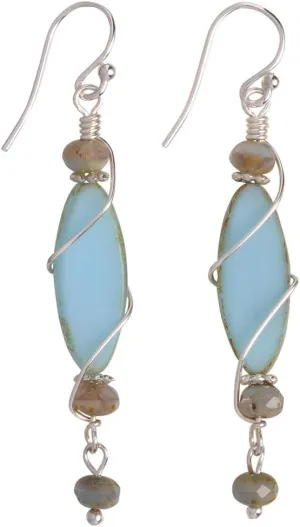 Topsail Island Earrings - USA-Made Nickel Free Handcrafted Stone Earrings (Robin's Egg Blue, RB02*)