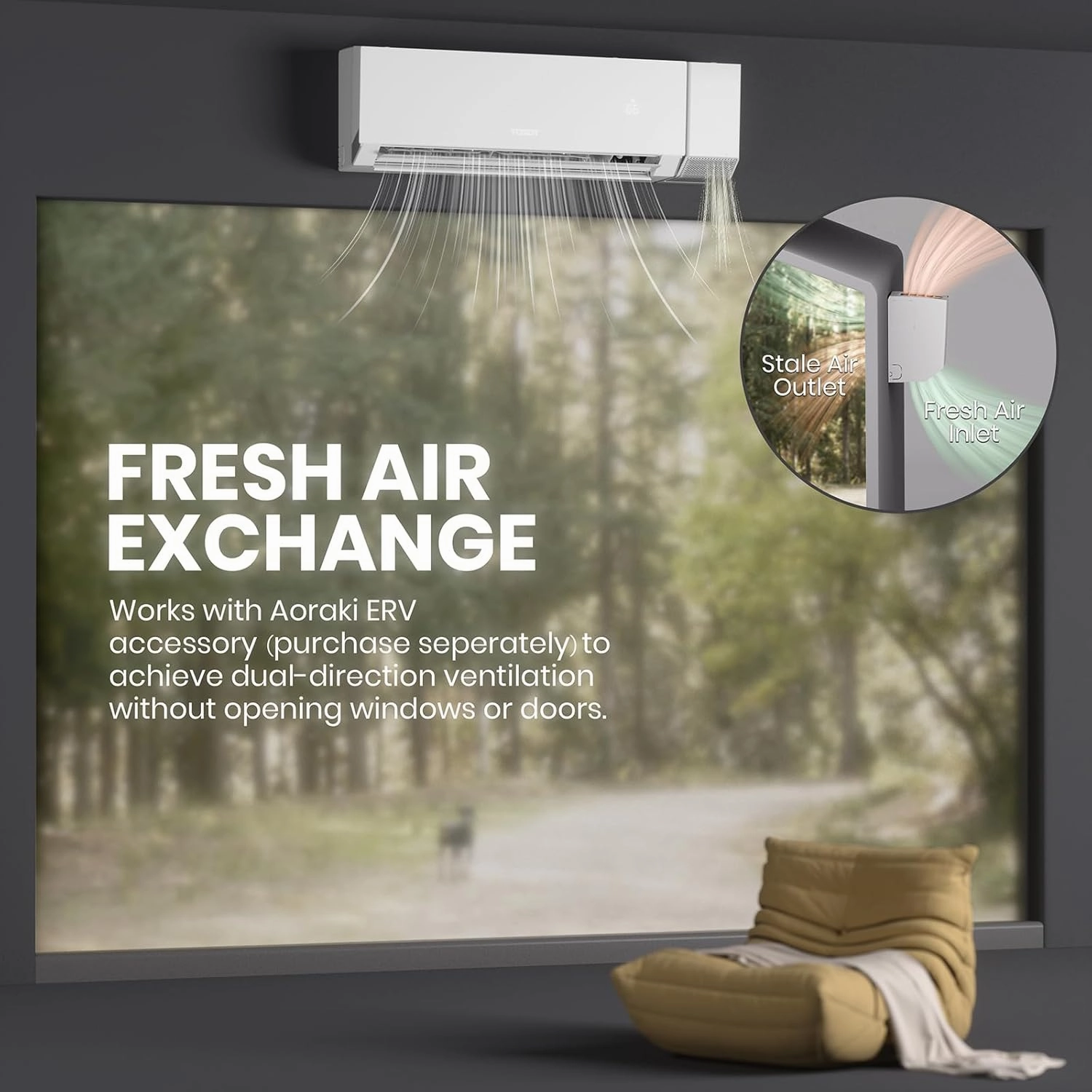 TOSOT 24,000 BTU 24.0 SEER2, ENERGY STAR Mini-Split Air Conditioner and Heating System, Wifi-Enabled Ductless Inverter AC Unit with, Supports ERV System Add-On, 208-230V, Aoraki Series, White