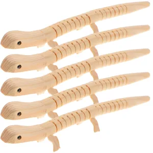 Totority 5pcs Realistic Lizard Unpainted Lizard Model Unfinished Wiggle Lizard Scary Snake Toy Lizard Toy for Kids Lizard Wiggle Toy Lizards Action Figures for Over 3 Years Old