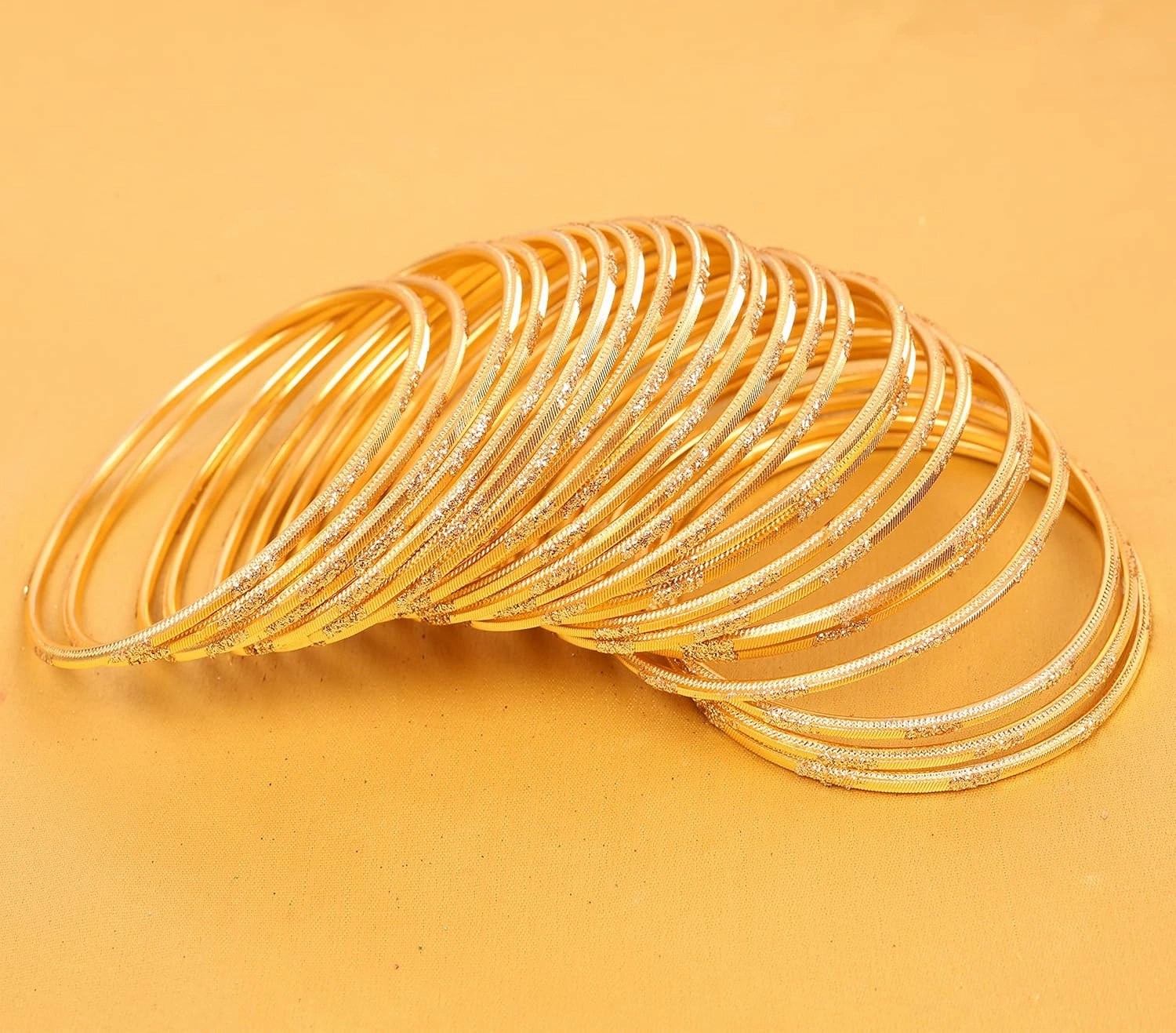 Touchstone "Colorful 2 Dozen Bangle Collection Indian Bollywood Alloy Metal Textured Designer Jewelry Bangle Bracelets Set of 24 for Women