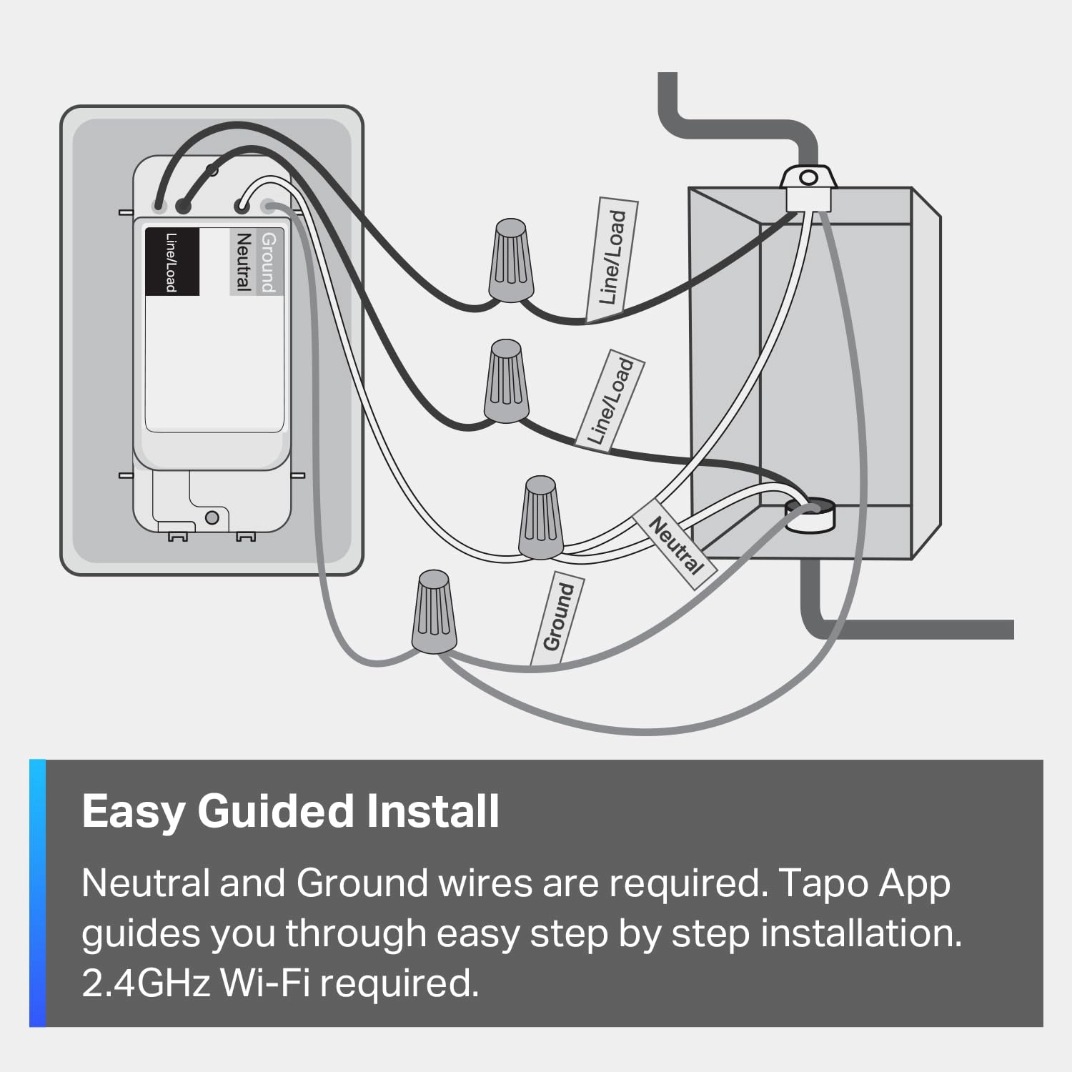 TP-Link Tapo Matter Smart Light Switch: Voice Control w/Siri, Alexa & Google Home | UL Certified | Timer & Schedule | Easy Guided Install | Neutral Wire Required | Single Pole | Tapo S505(2-Pack)