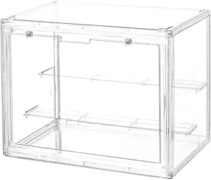 Transparent Stackable Display Cabinets for Collectibles - Adjustable Magnetic Wall-Mounted Dustproof Case for Action Figures, Toys, and Memorabilia Showcase