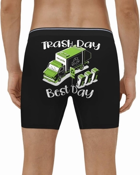 Trash Day Best Day Waste Management Garbage Truck Gift Black Men's Boxer Briefs Man Boxer Breathable Underwear for Men