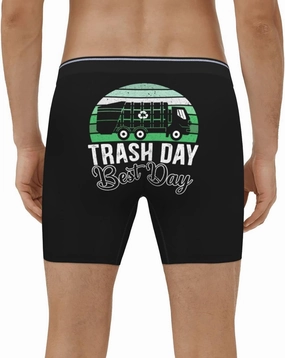Trash Day Best Day Waste Management Garbage Truck Gifts Mens Trunks Underwear Stretch Underpants Mens Boxer Briefs Black, XX-Large