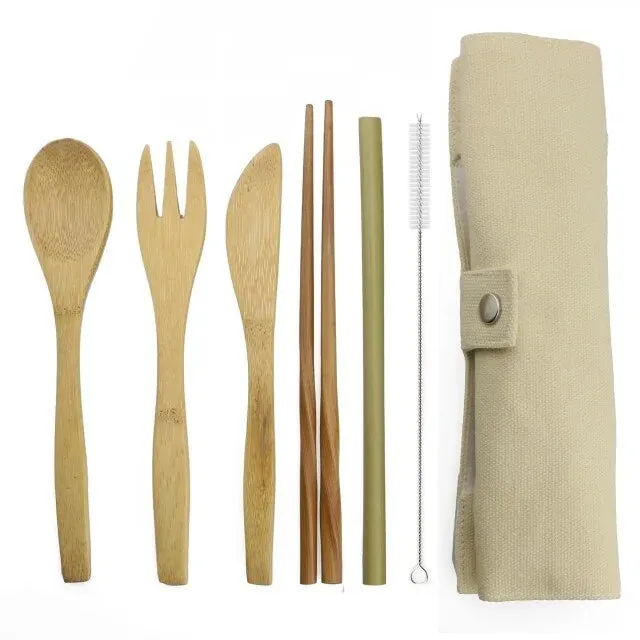 Travel Bamboo Cutlery Set