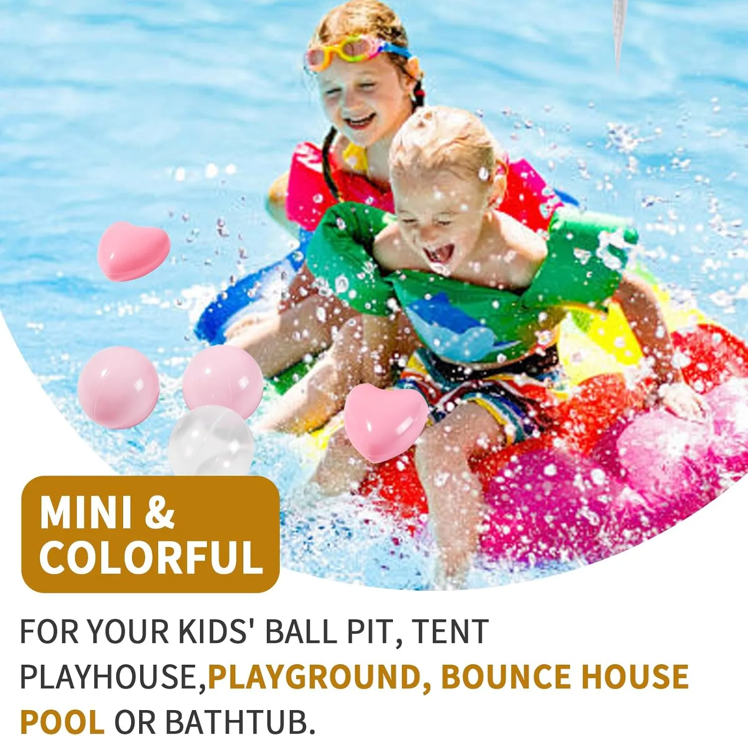 TRENDPLAY Ball Pit Balls Star and Heart Shapes for Toddlers - 50 100 200 500 Count Plastic Balls for Ball Pit Fun and Play