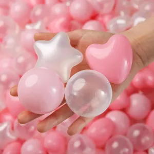 TRENDPLAY Ball Pit Balls Star and Heart Shapes for Toddlers - 50 100 200 500 Count Plastic Balls for Ball Pit Fun and Play