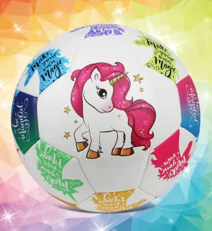 Unicorn Size 3 Kids Soccer Ball - Colorful Unicorn Ball for Boys and Girls, Indoor and Outdoor Sports Games