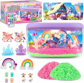 Unicorn Terrarium Light Up Kit for Girls - Birthday Gifts, Christmas Toy for Girls Age 4-5-6-7-8-11, DIY LED Night Light with Remote - Unicorn Creative Arts & Crafts Kit for 4-12 Year Old Kids