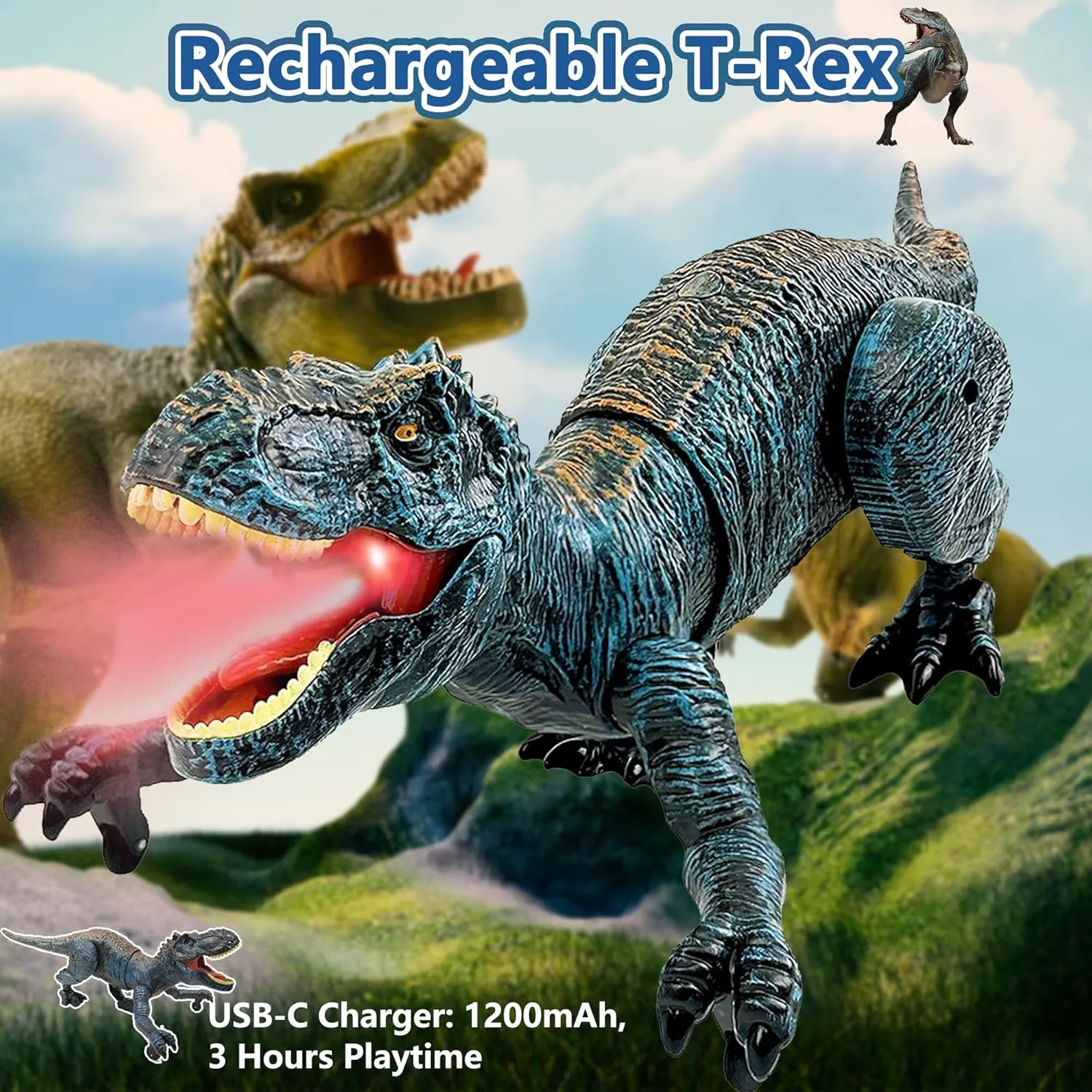 Upgraded Dinosaur Toys for Kids 3-5 5-7 Years Old, Remote Control Tyrannosaurus Rex with Light &Spray& Roar, Realistic RC Walking Dinosaur Toys for Kids 4 5 6 7 8 Stocking Stuffer
