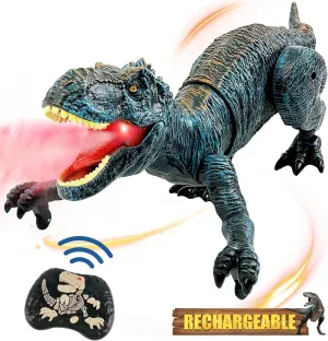 Upgraded Dinosaur Toys for Kids 3-5 5-7 Years Old, Remote Control Tyrannosaurus Rex with Light &Spray& Roar, Realistic RC Walking Dinosaur Toys for Kids 4 5 6 7 8 Stocking Stuffer