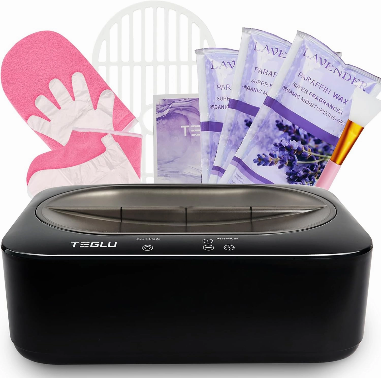 Upgraded Paraffin Wax Machine for Hand and Feet 4000ML, Teglu Paraffin Bath Moisturizing Kit with 3X 450g Paraffin Wax Refill for Hand and Foot Spa at Home, Paraffin Wax Warmer Black