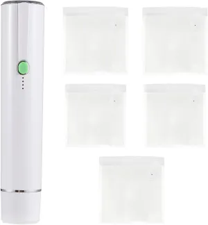 Vacuum Sealer Kit, Portable Handheld Vacuum Pump, 2 in 1 Smart Electric Preserver with Auto Stop, USB Rechargeable for Food Storage, Containers and More (White)