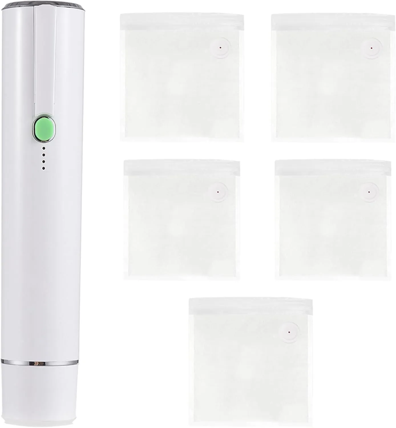 Vacuum Sealer Kit, Portable Handheld Vacuum Pump, 2 in 1 Smart Electric Preserver with Auto Stop, USB Rechargeable for Food Storage, Containers and More (White)