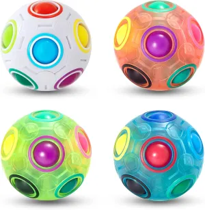 Vdealen Magic Rainbow Puzzle Ball, Fidget Ball Puzzle Brain Teaser Fidget Toy- Birthday Party Easter Valentines Christmas Stocking Stuffers for Kids Teen & Adults