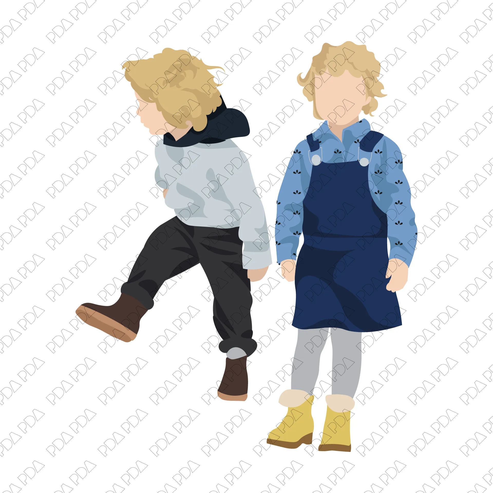 Vector Kids and Teenagers Set (25 Figures)