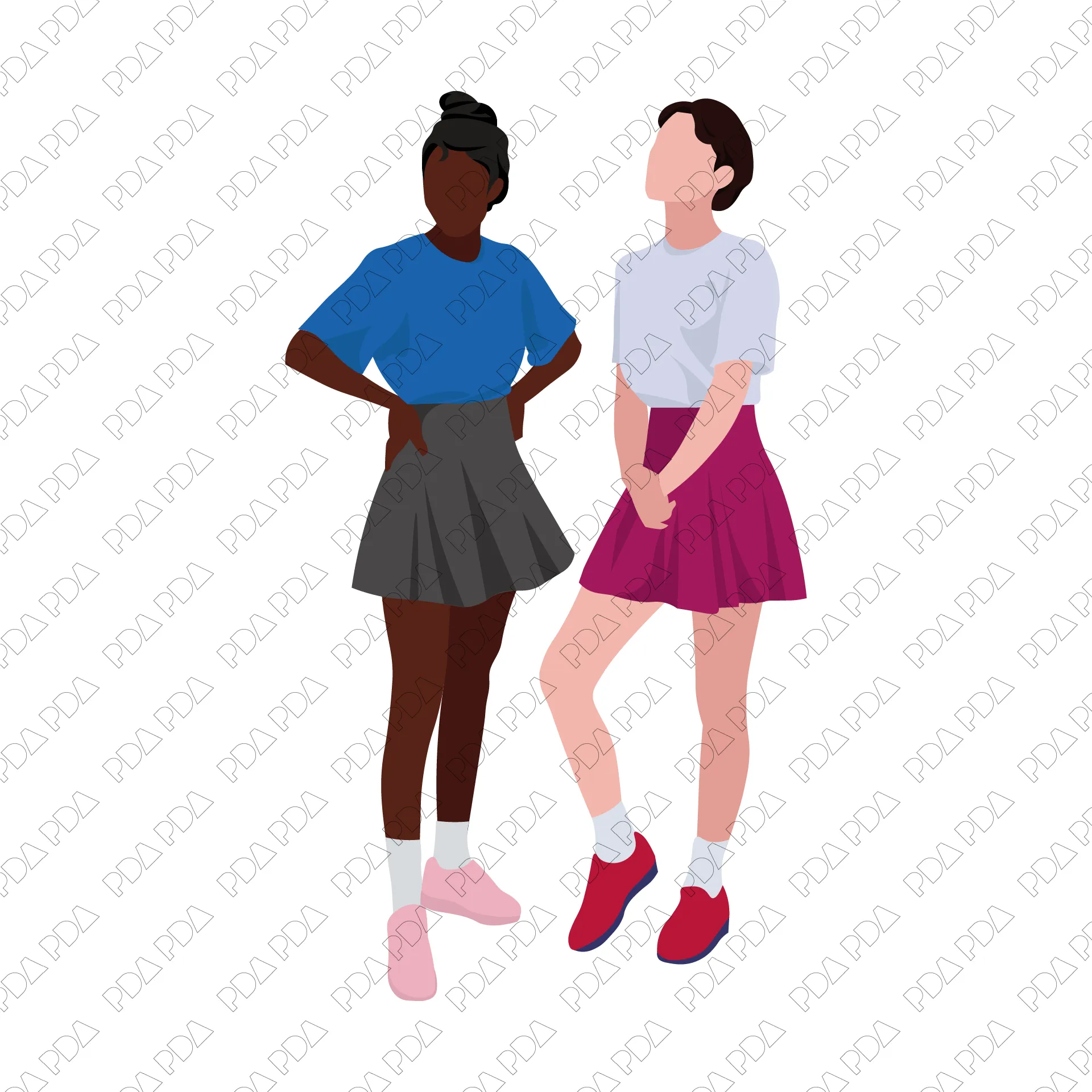 Vector Kids and Teenagers Set (25 Figures)