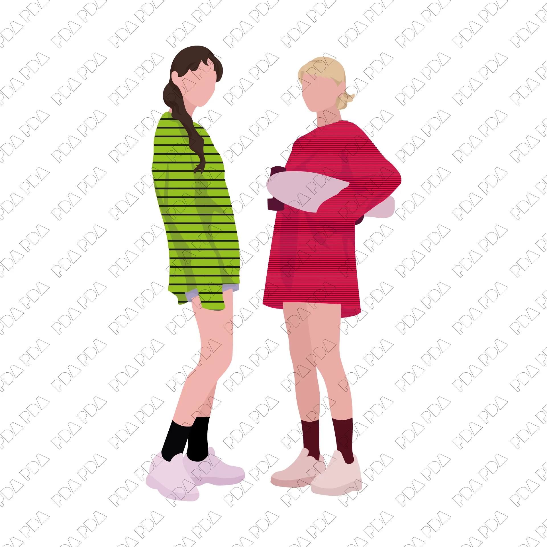 Vector Kids and Teenagers Set (25 Figures)
