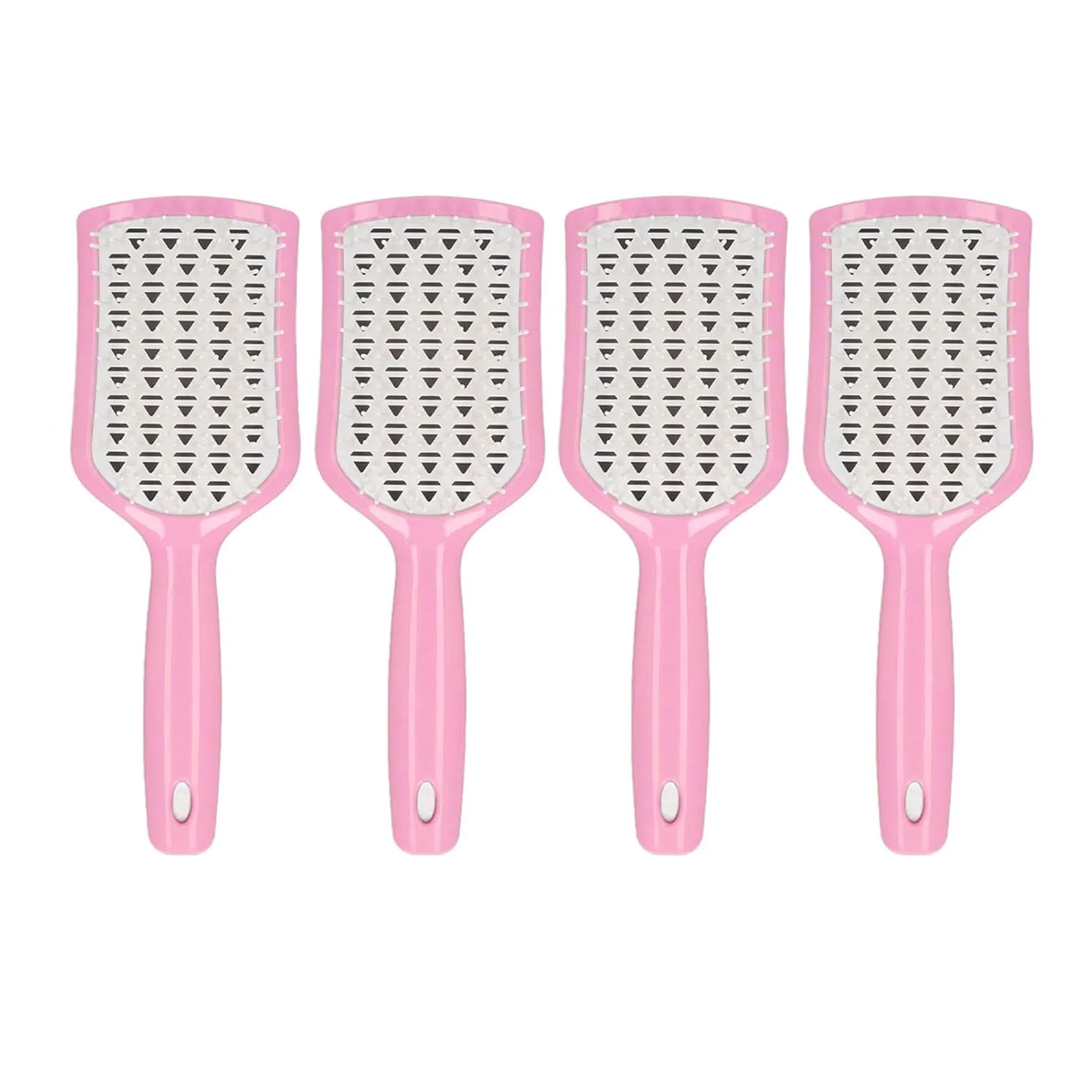 Vented Hair Brush Set of 4 | Curved Paddle Brush for Faster Blow Drying/Scalp Massage | Detangling Brush for Thick & Curly Hair | ABS Plastic with Ergonomic Handle