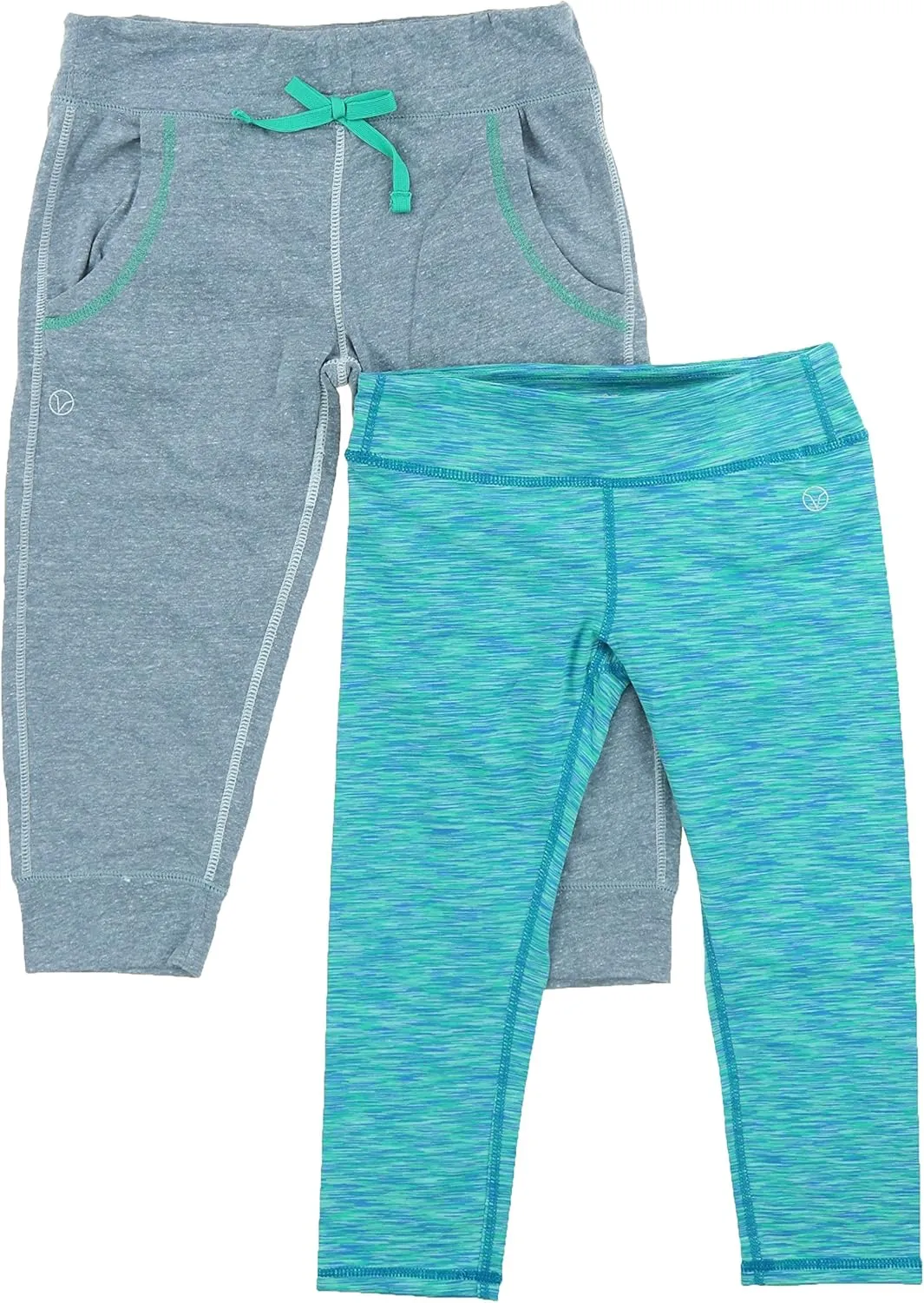 Vigoss Girls 2-piece Athletic Pants Set (8, Turquoise/Grey)