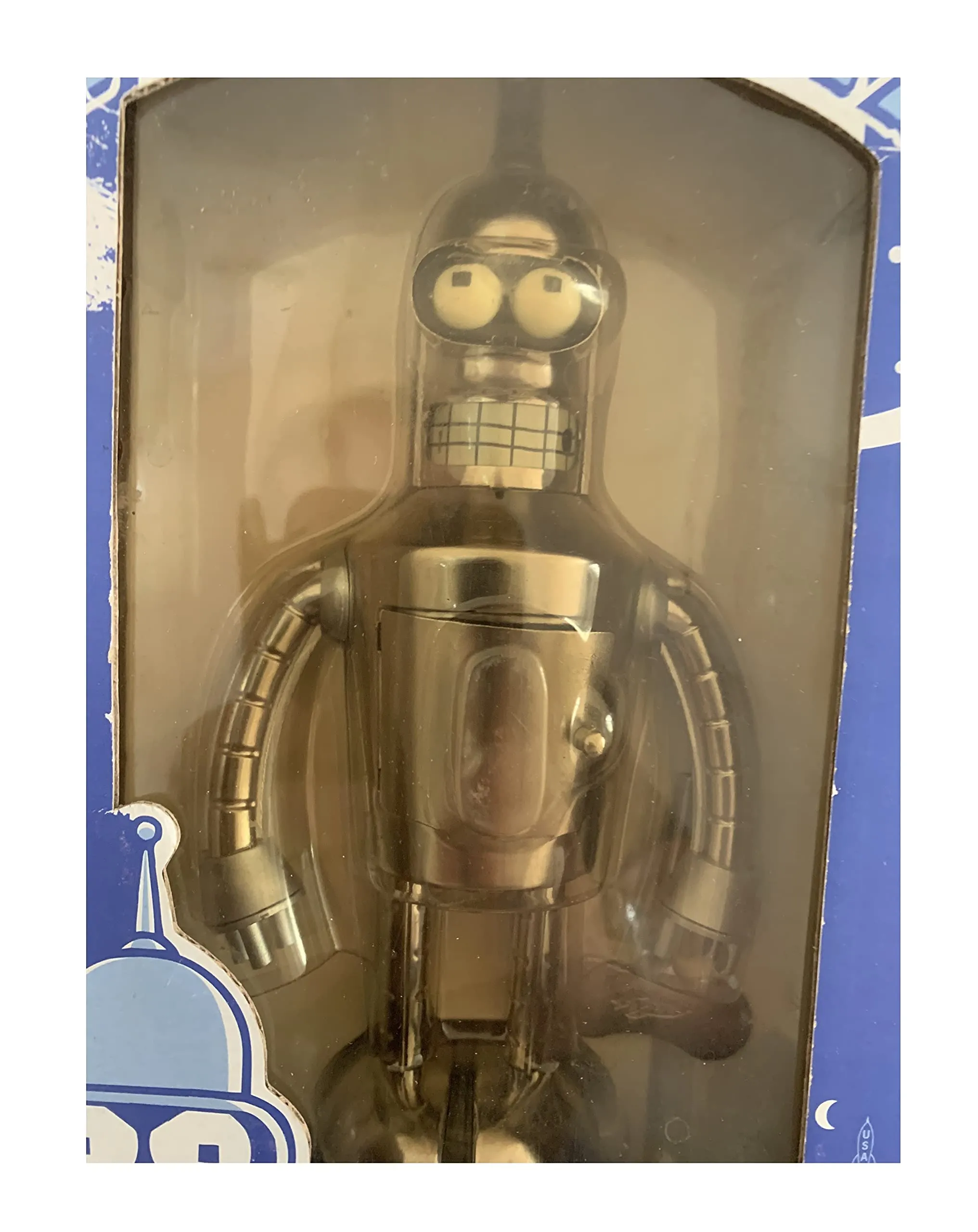 Vintage 2003 The Official Futurama Bright N Shiny Bender Robot Wind Up Action Toy - Shop Stock Room Find