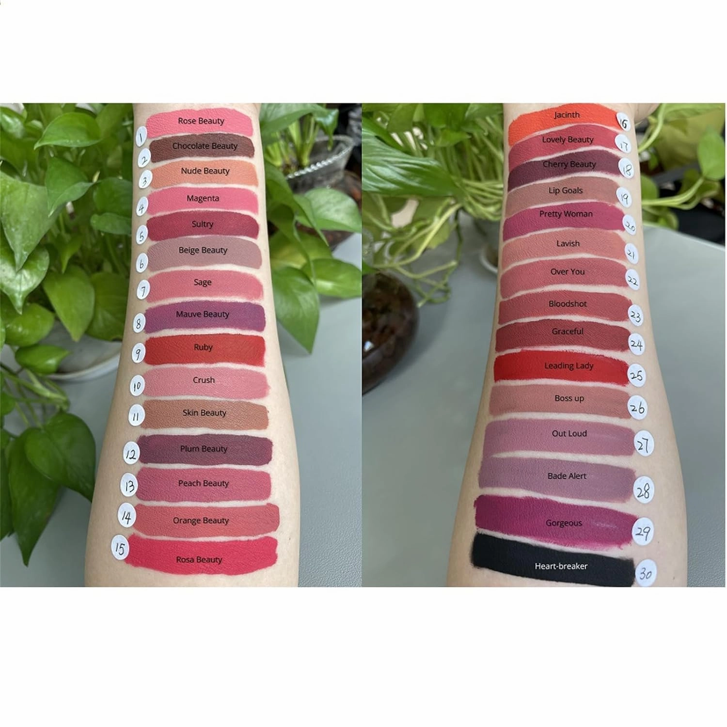 Visulong Lassi Lips Staining Lip Oil Set with Lip Liner, Lassi Lips Staining Long Sweet Lasting Lips Oil, 30 Colors Cream Texture Lipstick, 12-Hour Makeup Lasting, Matte, Non-stick to Cup (30)