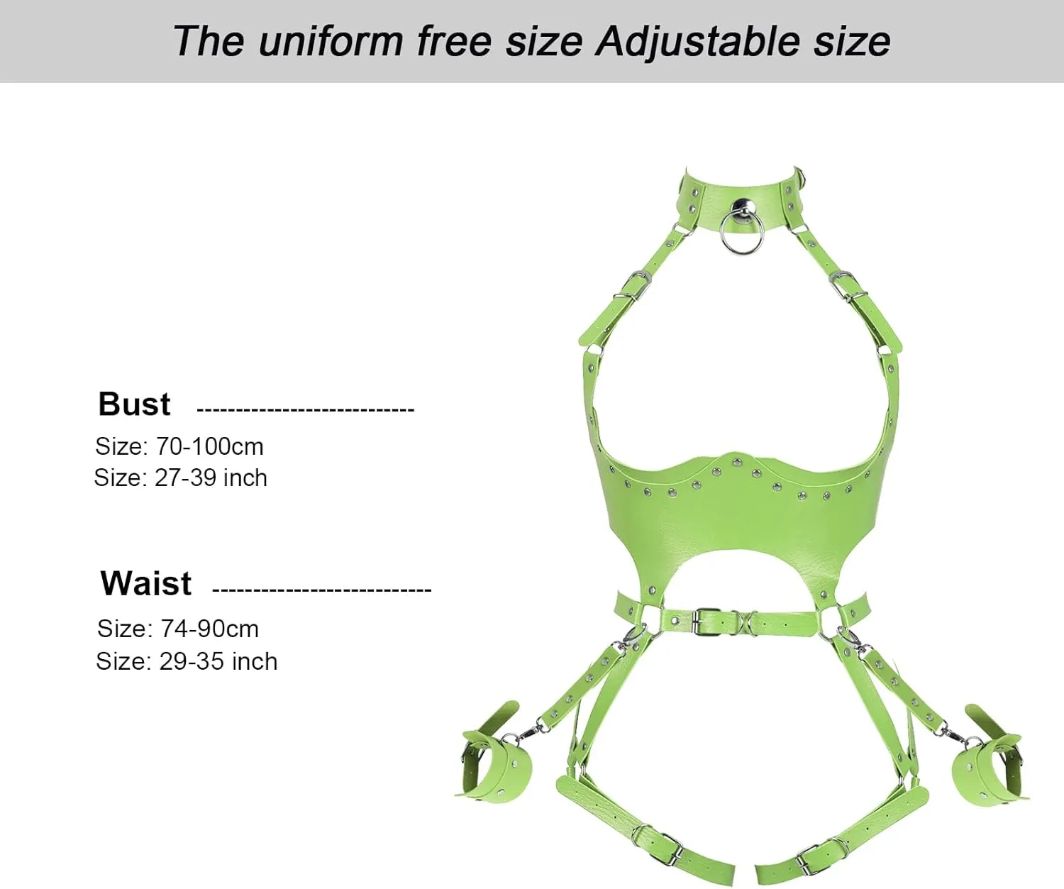 Waist Garter belt Punk Full body harness for women Photography Dance Rock Halloween Leather cage Chest strap set