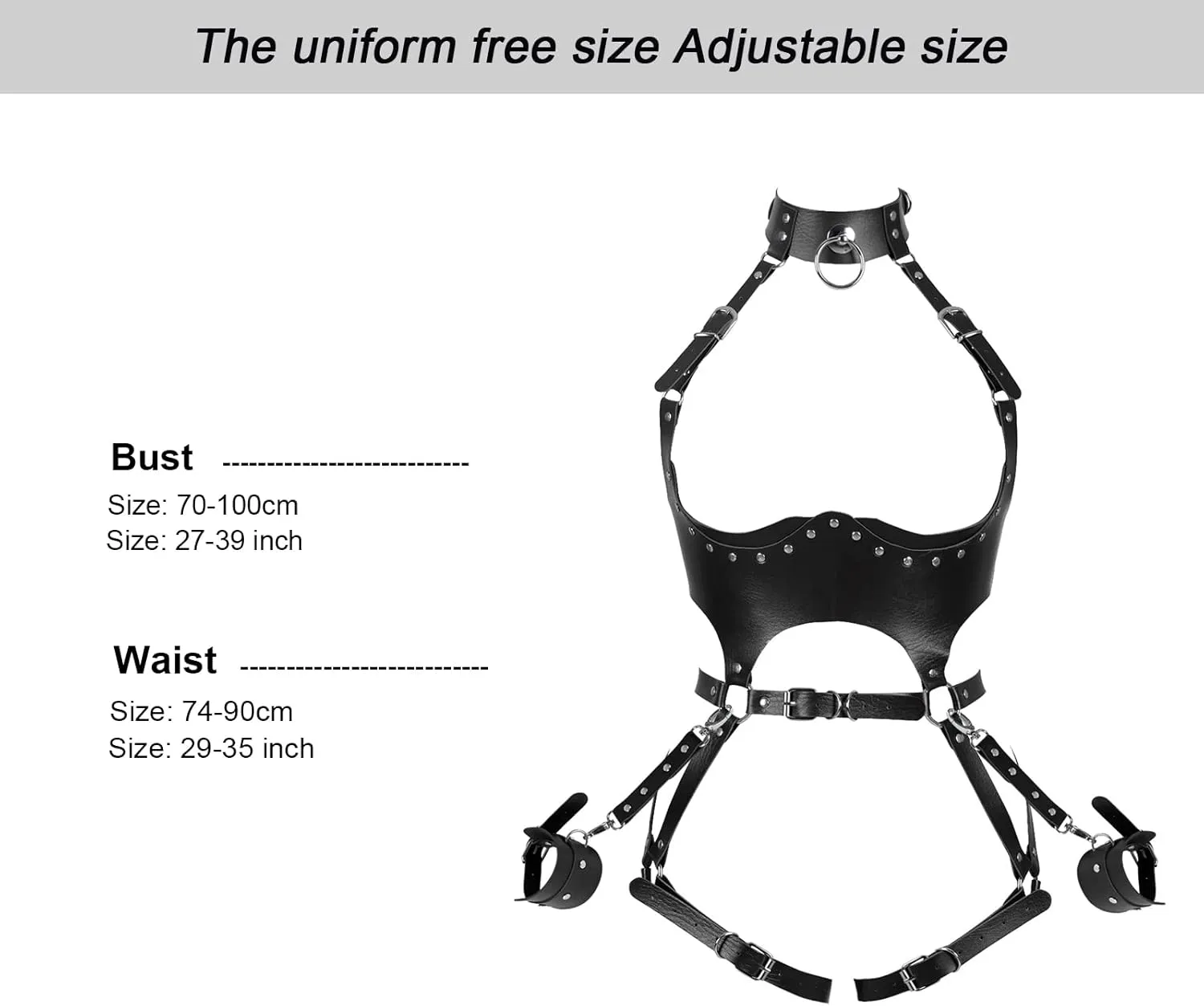Waist Garter belt Punk Full body harness for women Photography Dance Rock Halloween Leather cage Chest strap set