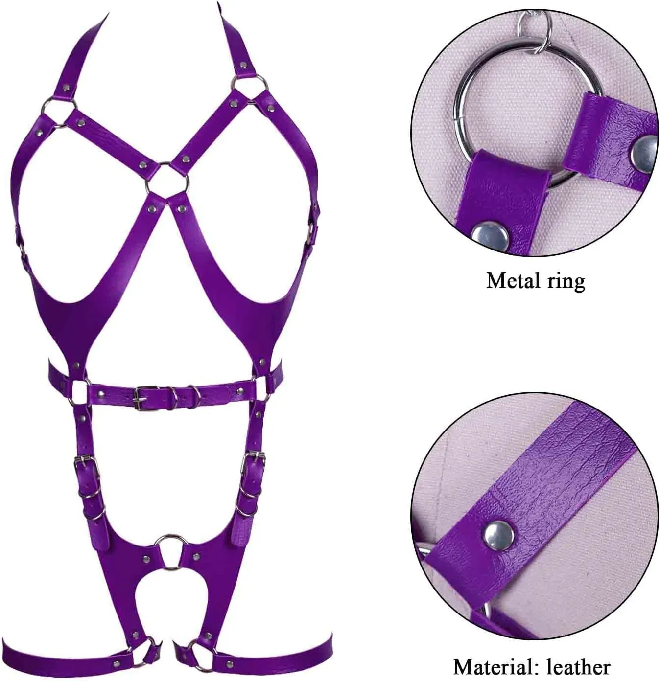 Waist garter belt set Punk Full body harness for women Photography Dance Rock Leather cage Chest strap Halloween