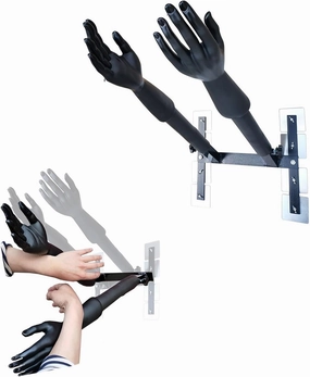 Wall Mounted Martial Arts Spring Pile Device, Portable Wing Chun Kickboxing Boxing Karate Dummy Boxing Training, Multifunction Hand Shape Plastic Man Training Target