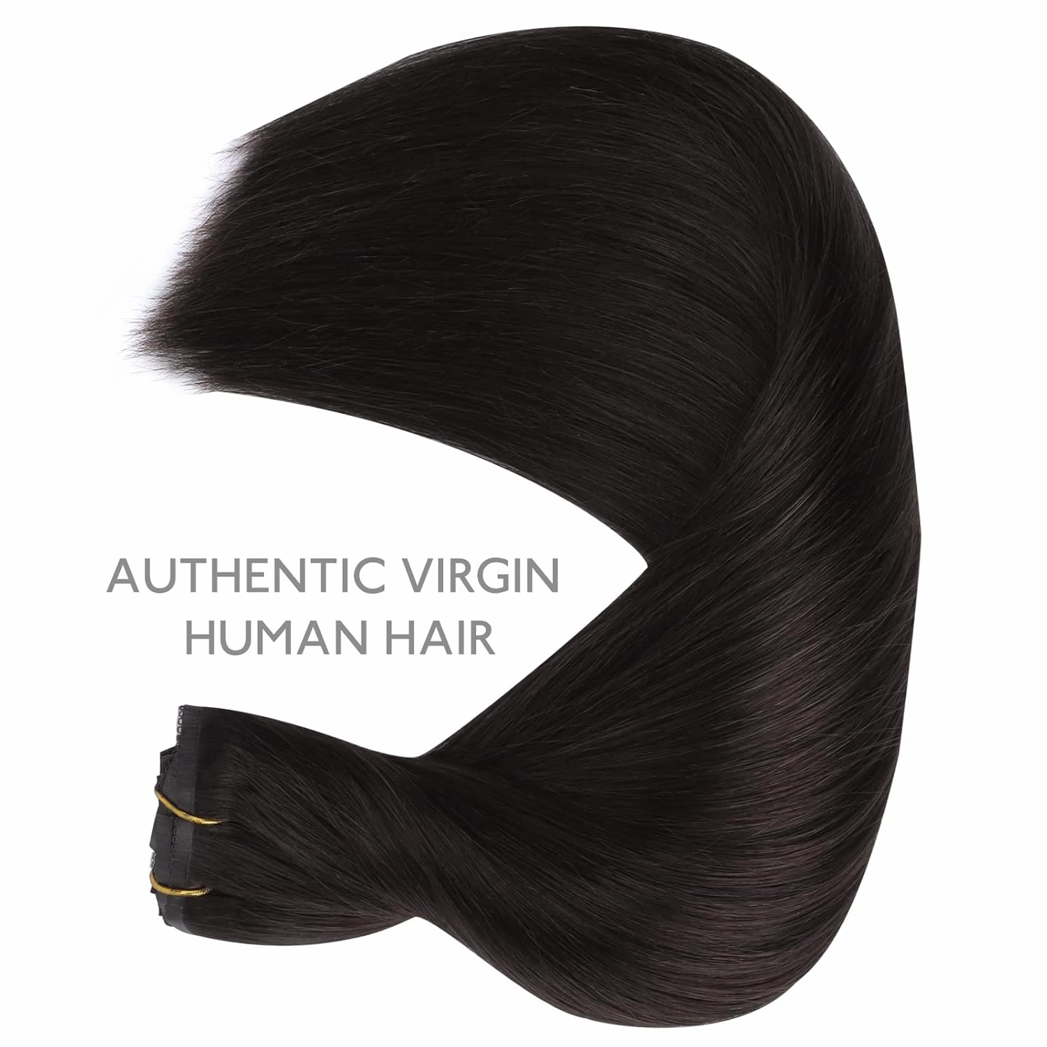 WENNALIFE Genius Seamless Clip-in Hair Extensions - 7pcs Ultra Invisible, 50% Thinner, Natural Black Real Human Hair