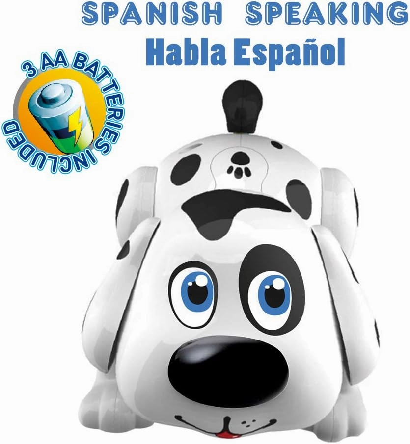 WEofferwhatYOUwant Robot Dog - Electronic Pet Spanish Harry - Baby Interactive Toy - Dalmatian Puppy - Touch Sensors Walks Talks in Spanish Barks Sings Songs - Chasing Mode - 2  Years