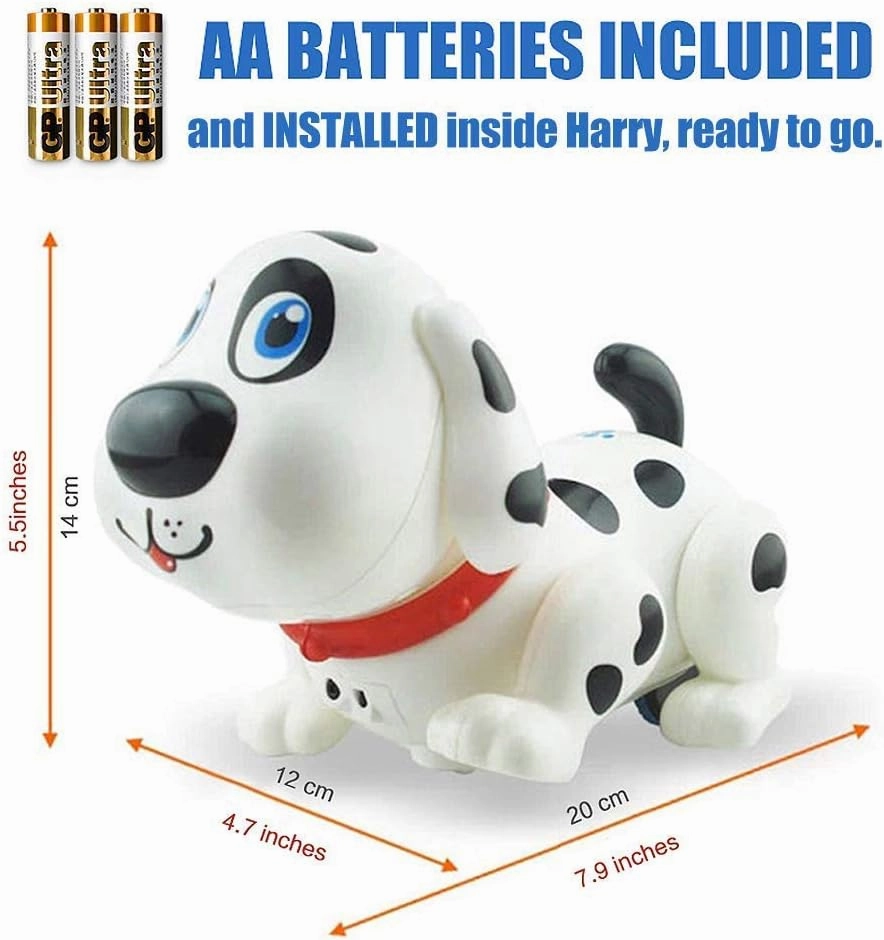 WEofferwhatYOUwant Robot Dog - Electronic Pet Spanish Harry - Baby Interactive Toy - Dalmatian Puppy - Touch Sensors Walks Talks in Spanish Barks Sings Songs - Chasing Mode - 2  Years