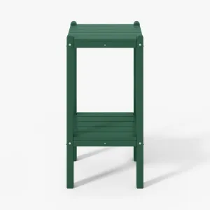 WestinTrends Malibu 36" Outdoor Adirondack HDPE 2-Tier Patio Side Table, Dark Green