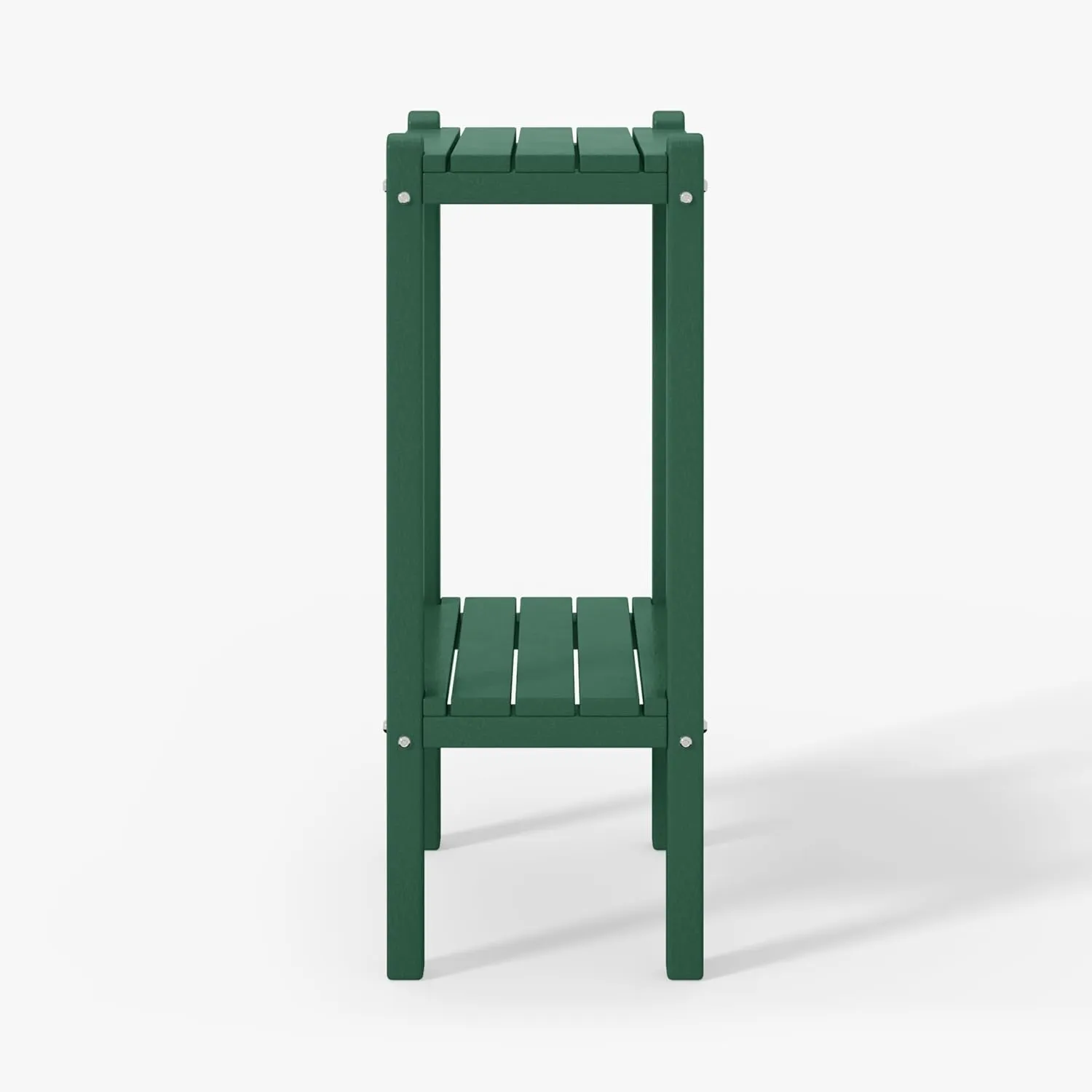 WestinTrends Malibu 36" Outdoor Adirondack HDPE 2-Tier Patio Side Table, Dark Green