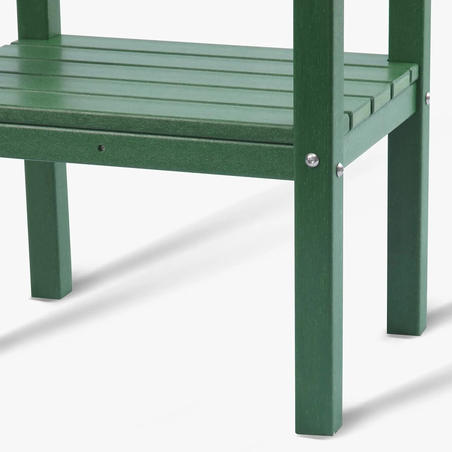 WestinTrends Malibu 36" Outdoor Adirondack HDPE 2-Tier Patio Side Table, Dark Green