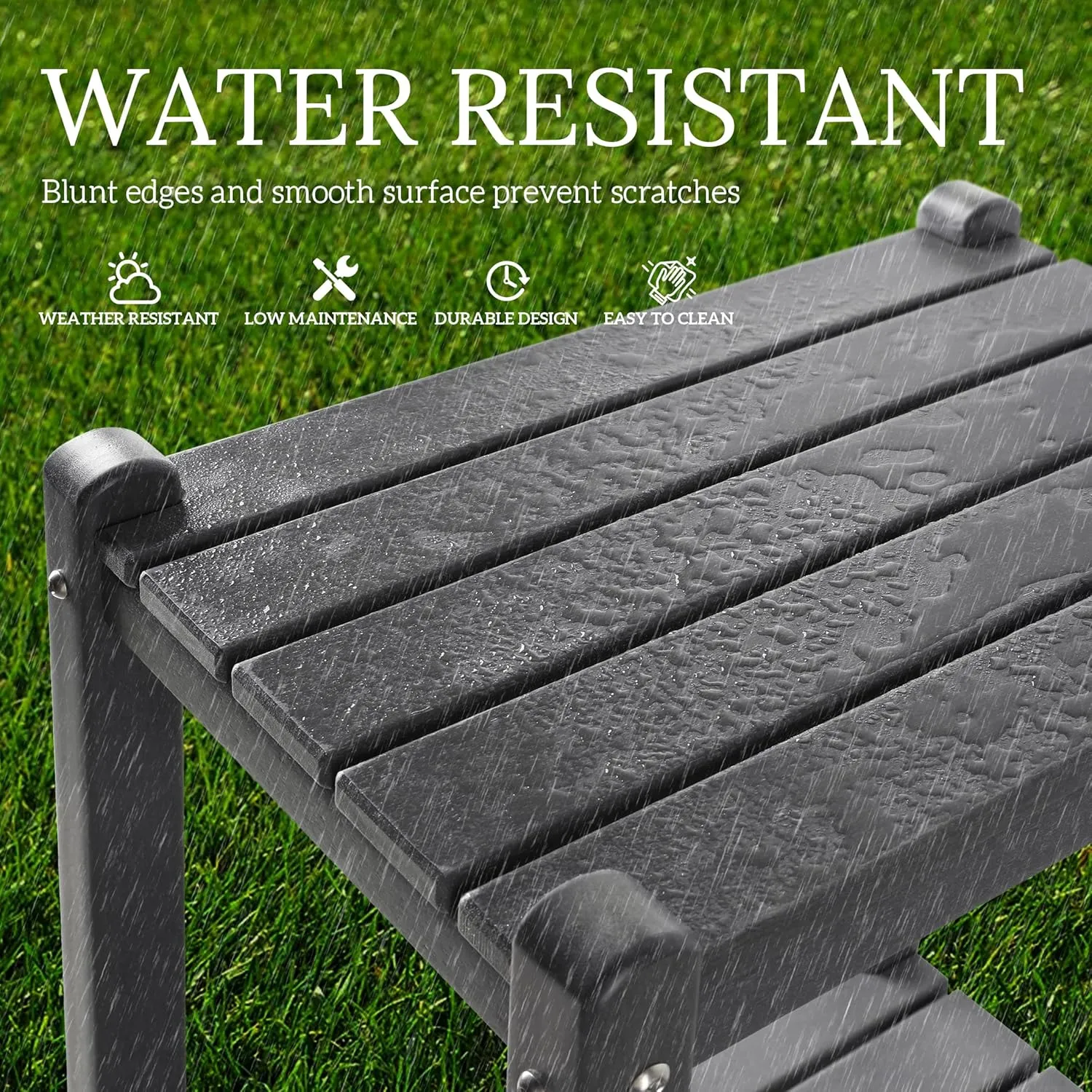 WestinTrends Malibu 36" Outdoor Adirondack HDPE 2-Tier Patio Side Table, Dark Green
