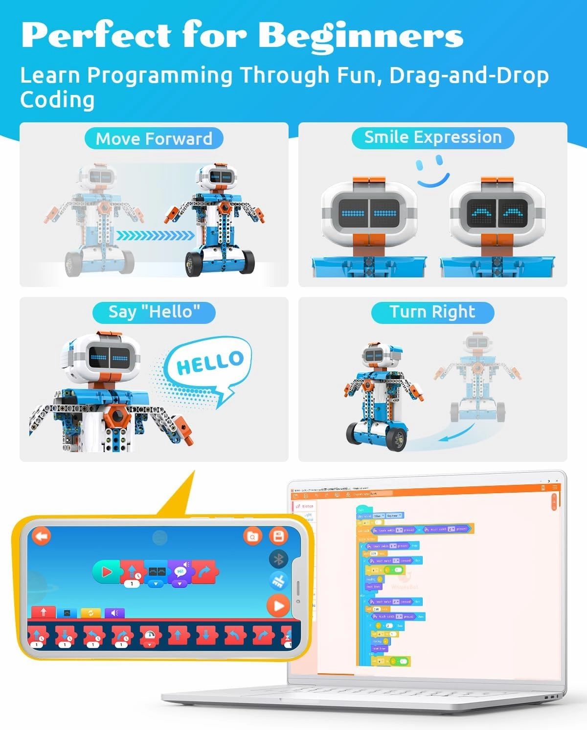 WhalesBot E7 Pro 12-in-1 STEM Coding Robot Kit for Kids 8-12, 637-Piece Building Set with Scratch Programming, Interactive Books & 3D APP Guidance – Ideal Educational Toy for Boys & Girls