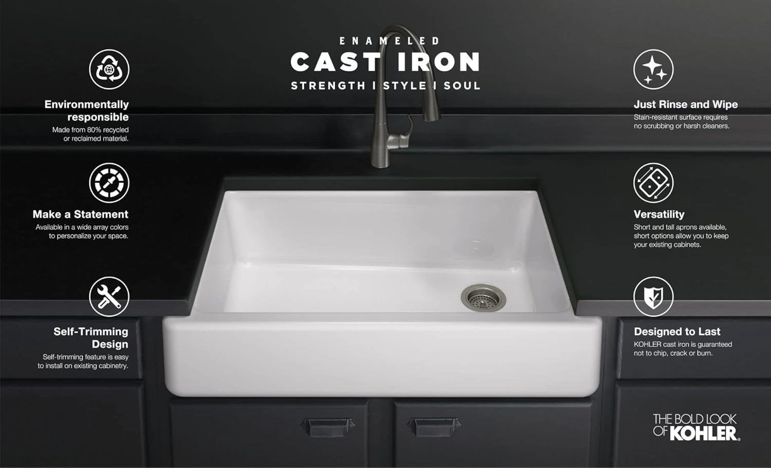 Whitehaven Smart Divide 35-3/4 in. Undermount Double-Bowl Farmhouse Kitchen Sink