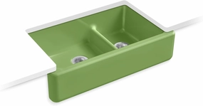 Whitehaven Smart Divide 35-3/4 in. Undermount Double-Bowl Farmhouse Kitchen Sink