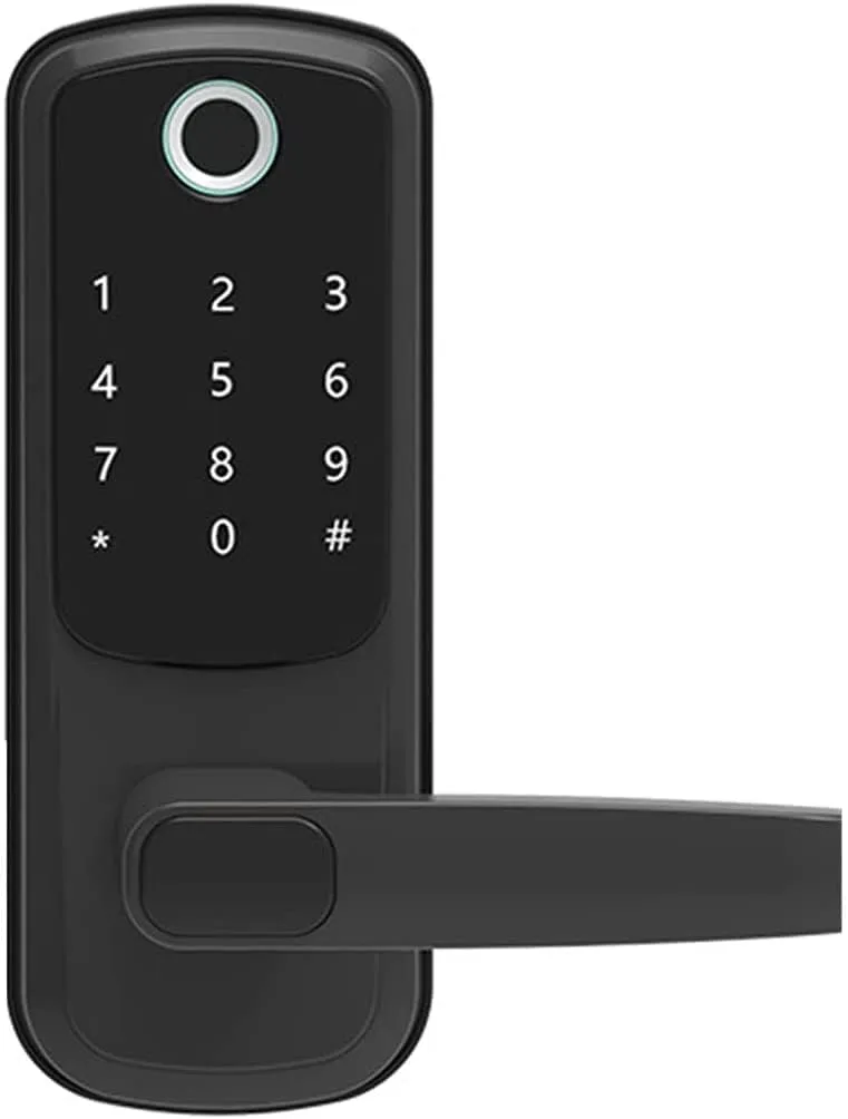 WiFi Smart Door Lock Fingerprint APP Password IC Card Key Unlock for Home Office Apartment Tenant(Color:Silver)