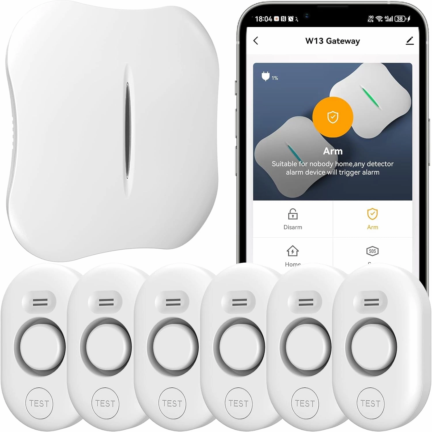 WiFi Water Leak Detector for Home with App Notification, 1 Gateway   6 WD61 Sensor, 120dB Water Flood/Drip Alarm for Basement/Kitchen/Bathroom/Toilet/Laundry Room, Sink/Drain/Pipe/Faucet Leakage Alert